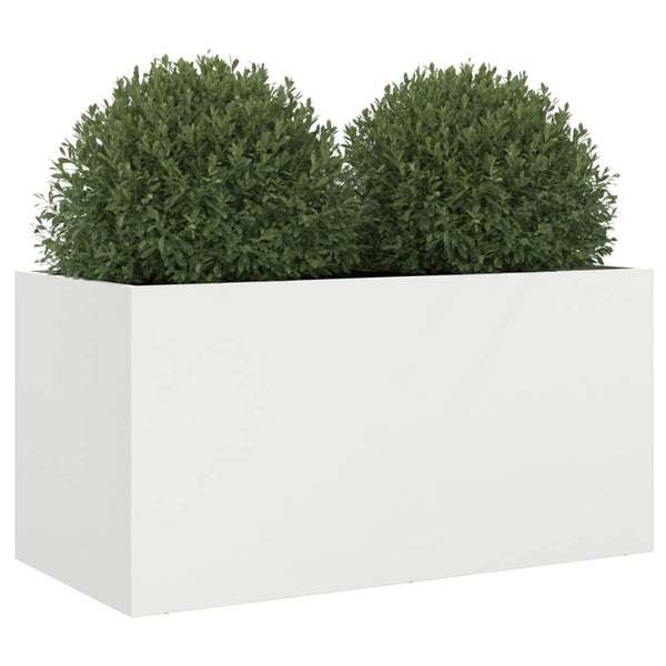 Weißer Pflanzkübel Stahl 62x30x29 cm