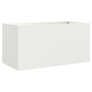 Weißer Pflanzkübel Stahl 62x30x29 cm