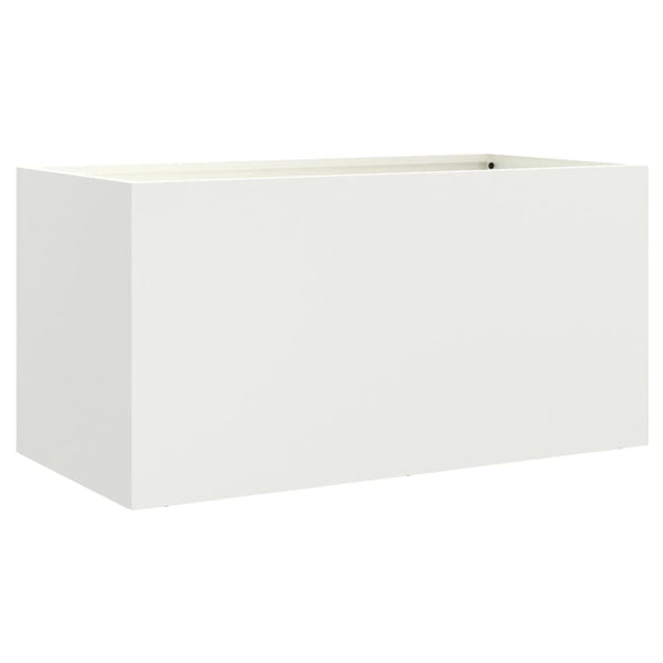 Weißer Pflanzkübel Stahl 62x30x29 cm