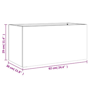 Weißer Pflanzkübel Stahl 62x30x29 cm