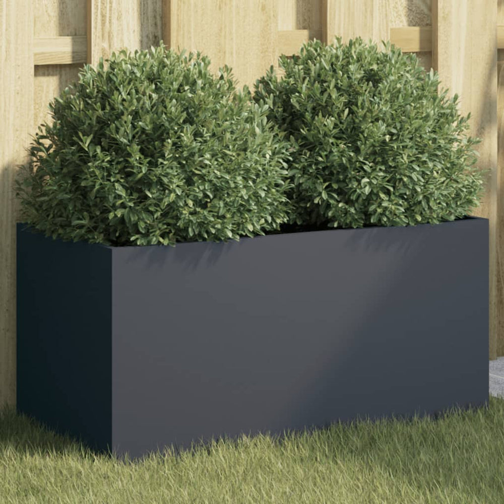 Anthrazit Pflanzkübel Stahl 62x30x29 cm