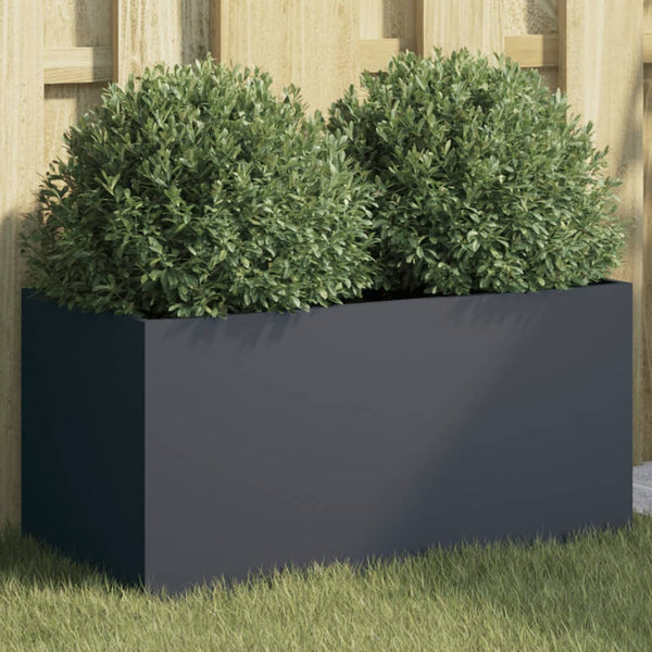 Anthrazit Pflanzkübel Stahl 62x30x29 cm