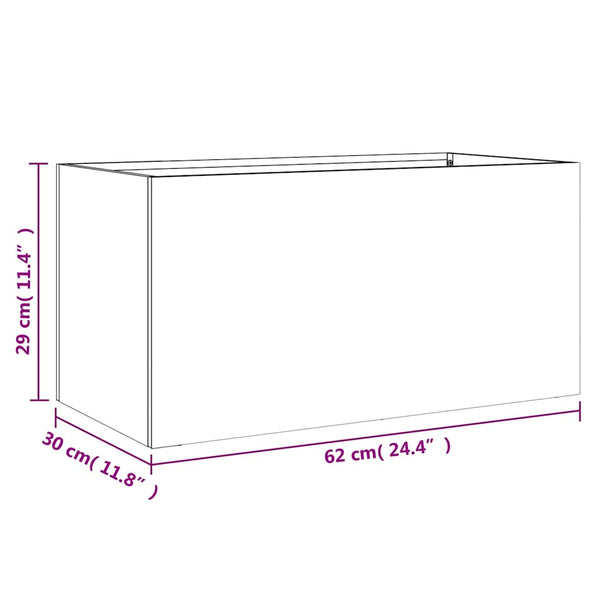 Silberner Pflanzkübel 62cm Verzinkt