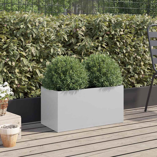 Silberner Pflanzkübel 62cm Verzinkt