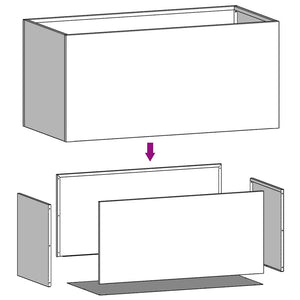 Silberner Pflanzkübel 62cm Verzinkt