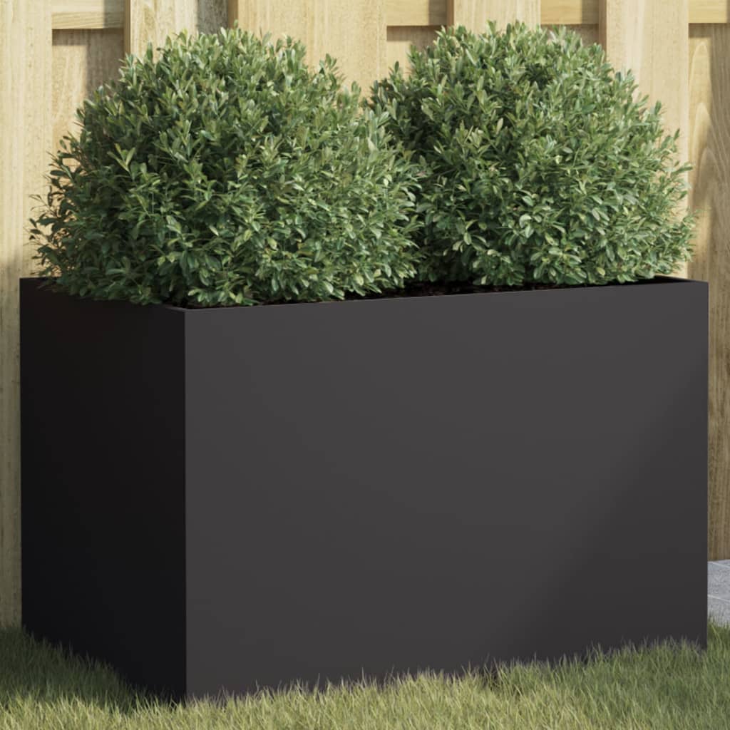 Schwarzer Stahl Pflanzkübel 62x40x39cm