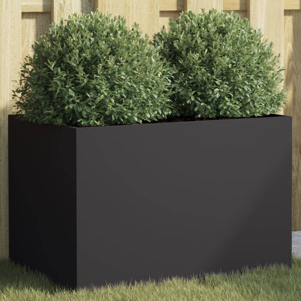 Schwarzer Stahl Pflanzkübel 62x40x39cm