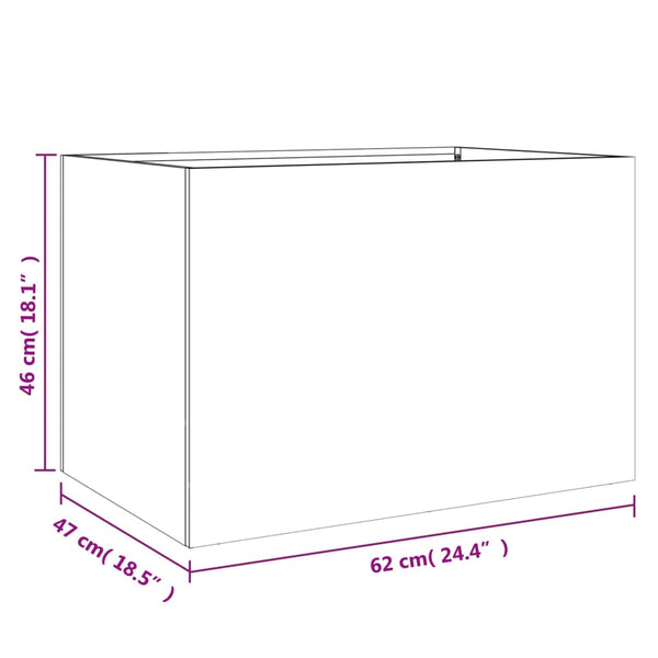 Schwarzer Pflanzkübel Stahl 62x47x46 cm