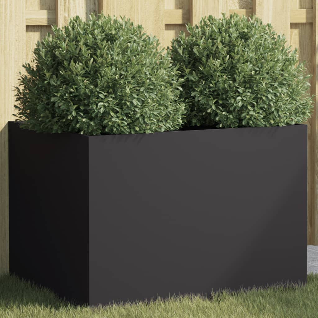 Schwarzer Pflanzkübel Stahl 62x47x46 cm