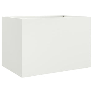 Weißer Pflanzkübel Stahl 62x47x46 cm