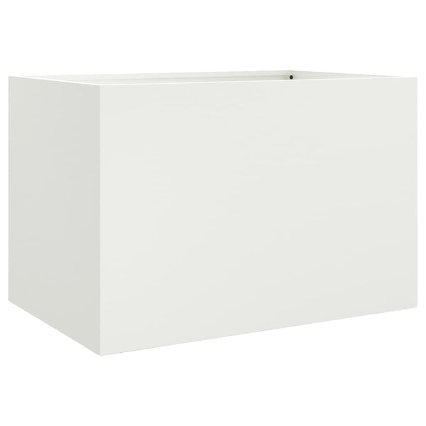 Weißer Pflanzkübel Stahl 62x47x46 cm
