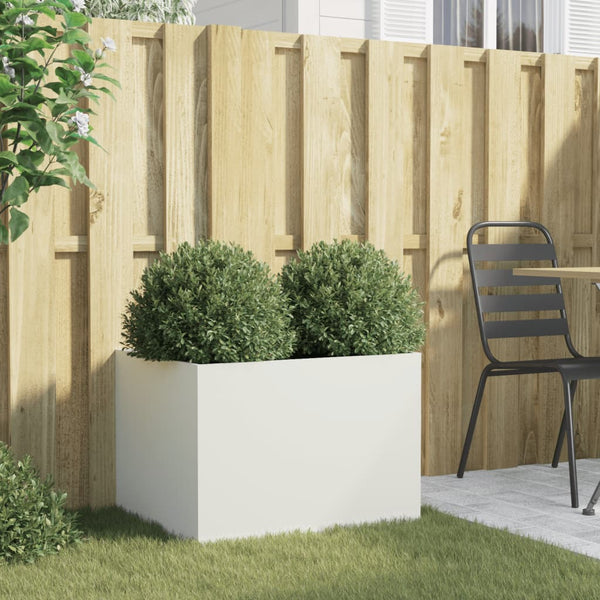 Weißer Pflanzkübel Stahl 62x47x46 cm
