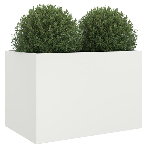 Weißer Pflanzkübel Stahl 62x47x46 cm