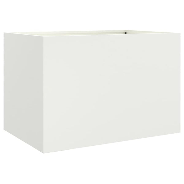 Weißer Pflanzkübel Stahl 62x47x46 cm