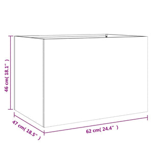 Weißer Pflanzkübel Stahl 62x47x46 cm
