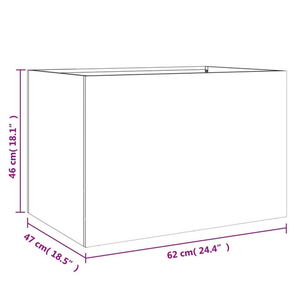 Weißer Pflanzkübel Stahl 62x47x46 cm