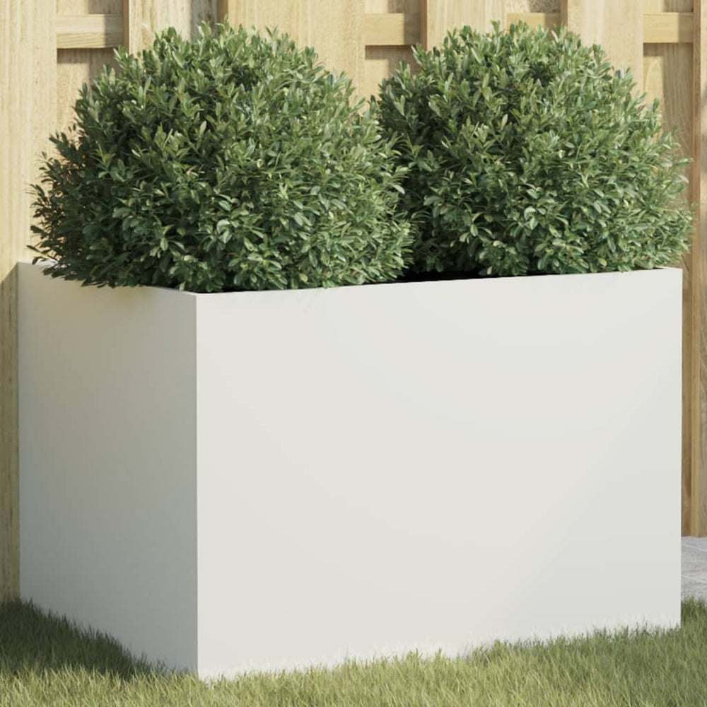 Weißer Pflanzkübel Stahl 62x47x46 cm