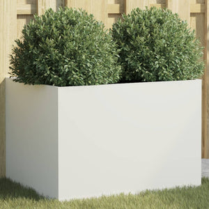 Weißer Pflanzkübel Stahl 62x47x46 cm
