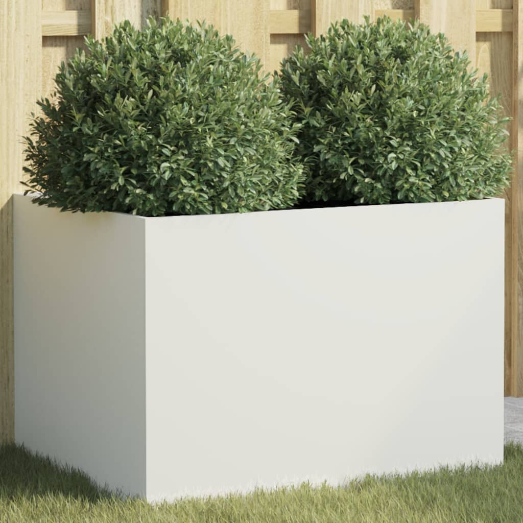 Weißer Pflanzkübel Stahl 62x47x46 cm