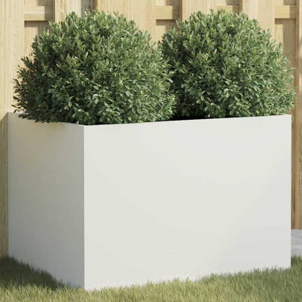 Weißer Pflanzkübel Stahl 62x47x46 cm
