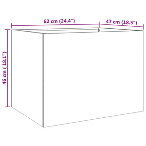 Edelstahl Pflanzkübel Silber 62cm