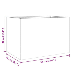 Silberner Pflanzkübel 62 cm Verzinkt