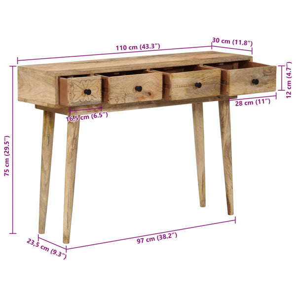 Konsolentisch Mango Massivholz 110 cm