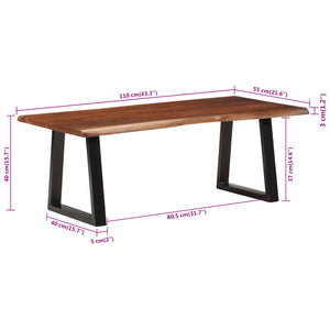 Couchtisch Akazie Honigbraun 110x55 cm