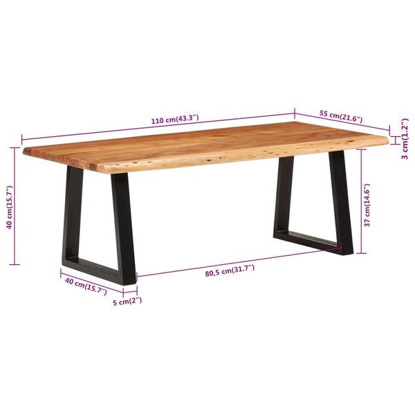 Couchtisch Akazie Massivholz 110x55 cm
