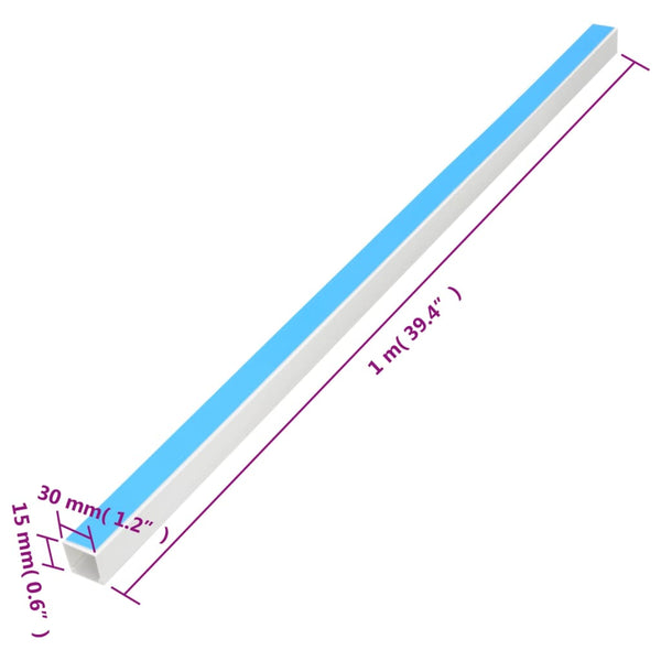 Kabelkanäle Selbstklebend 30x15 mm 10 m PVC