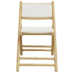 vidaXL Chaises de bistrot 6 pcs Pliables avec coussins crème Bambou