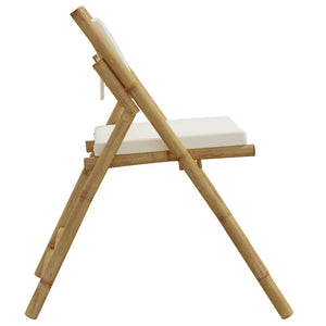vidaXL Chaises de bistrot 6 pcs Pliables avec coussins crème Bambou