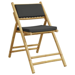 Bistrostühle 4er Set Klappbar Bambus mit Kissen