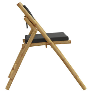 Bistrostühle 4er Set Klappbar Bambus mit Kissen
