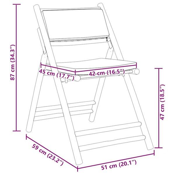 Bistrostühle 6er Set Bambus mit Kissen