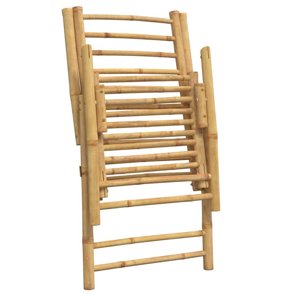 vidaXL Chaises de jardin 4 pcs. Réglables Pliantes avec coussins Bambou