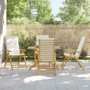 vidaXL Chaises de jardin 4 pcs. Réglables Pliantes avec coussins Bambou