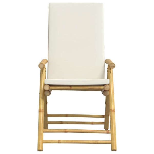 vidaXL Chaises de jardin 6 pcs. Réglables Pliantes avec coussins Bambou