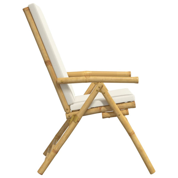 vidaXL Chaises de jardin 6 pcs. Réglables Pliantes avec coussins Bambou