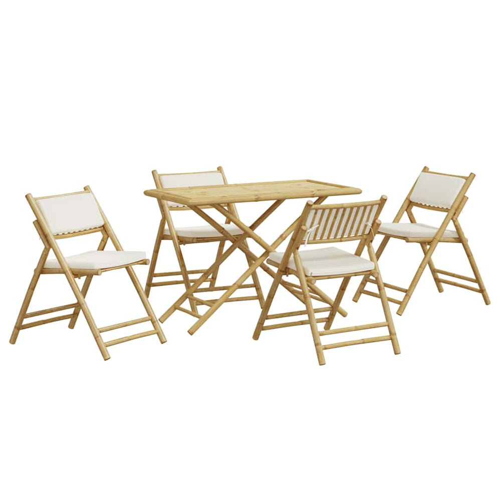 Bambus Bistro-Set, 5-teilig, Klappbar