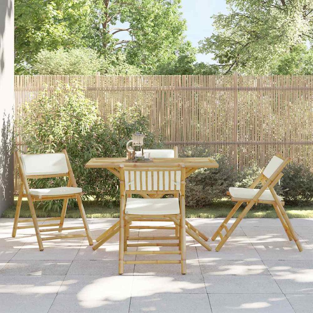 Bambus Bistro-Set, 5-teilig, Klappbar