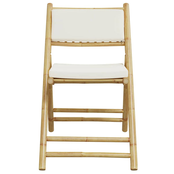 vidaXL Ensemble de bistrot 5 pcs Pliant avec Coussins Crème Bambou