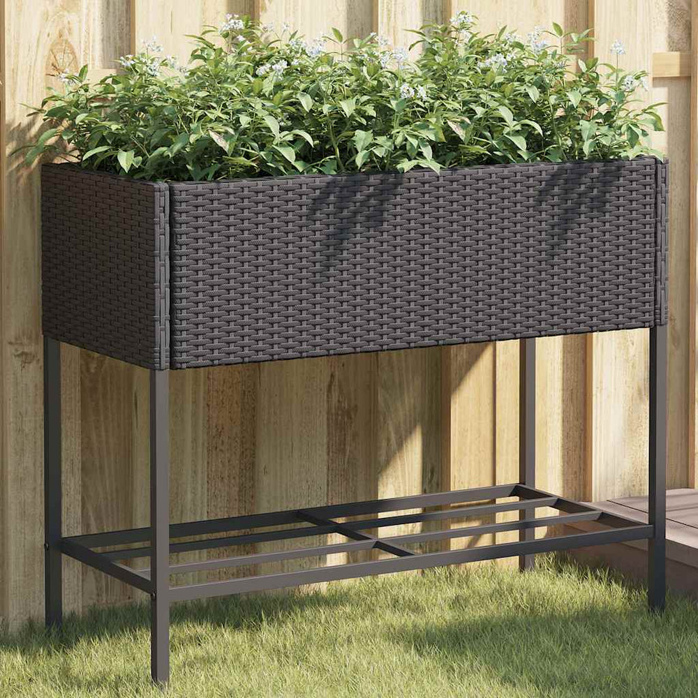 Hochbeete mit Ablage, 2er Set, 90x40x75 cm