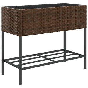 Hochbeete mit Ablage, 2er Set, Braun