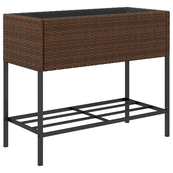 Hochbeete mit Ablage, 2er Set, Braun