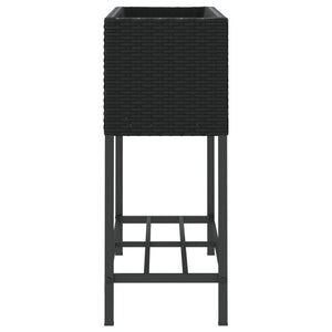 Hochbeete mit Ablage, 2er Set, 70cm, Poly Rattan