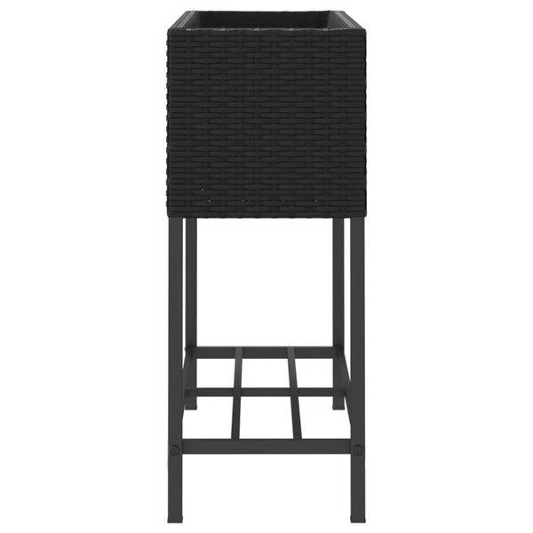 Hochbeete mit Ablage, 2er Set, 70cm, Poly Rattan