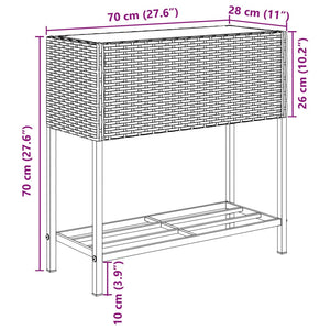 Hochbeete mit Ablage, 2er Set, Braun
