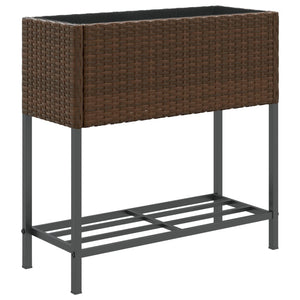Hochbeete mit Ablage, 2er Set, Braun
