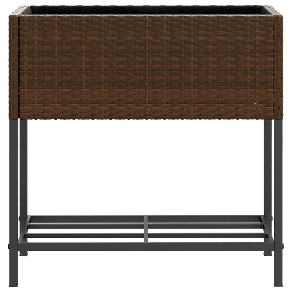 Hochbeete mit Ablage, 2er Set, Braun